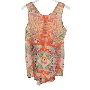 LA FEE MARABOUTEE Top Womens Size 40‎ Multicolor Printed Sleeveless Tank Blouse